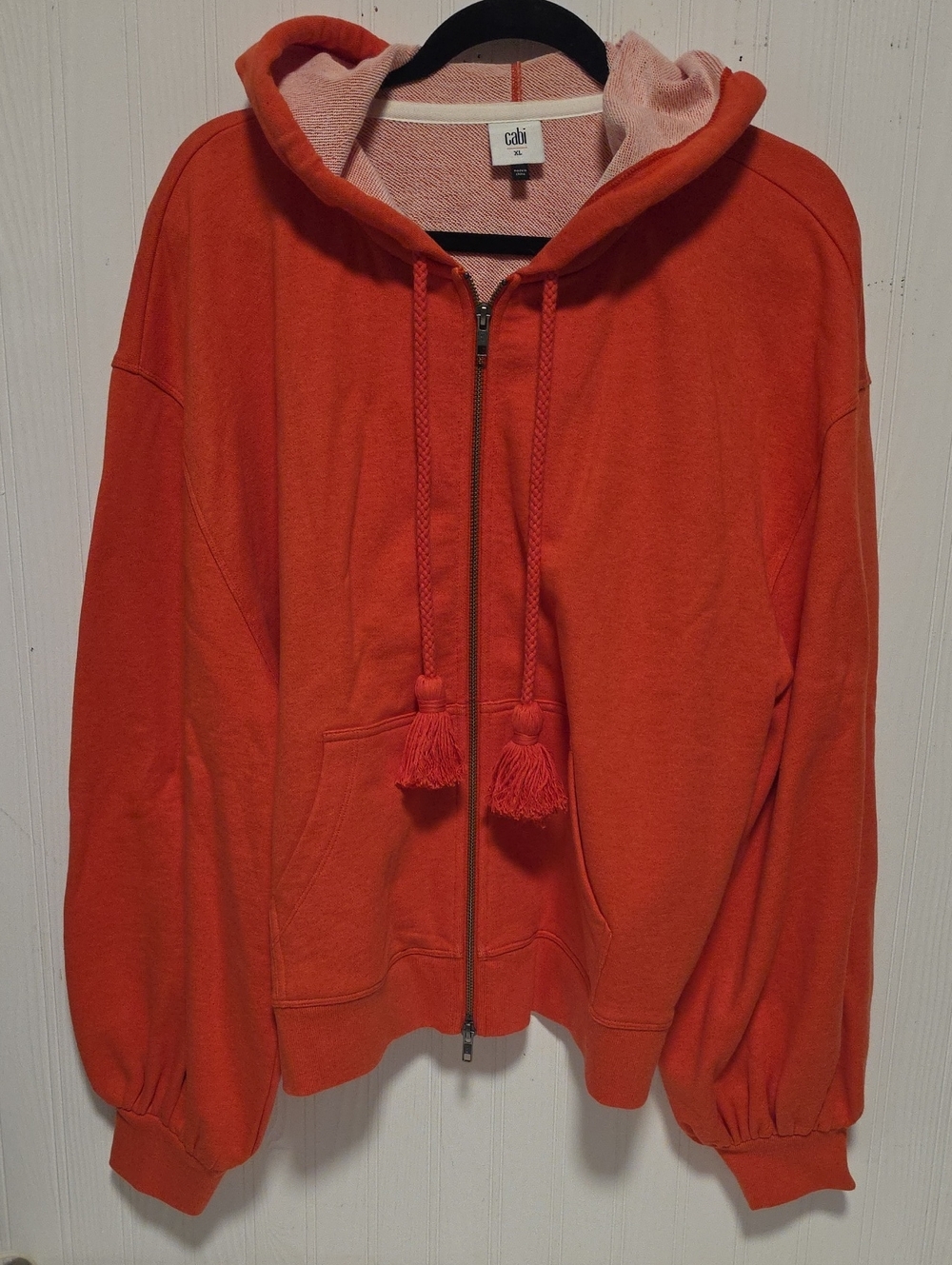 CABI Rose Color Blousen Zip Up Hoodie Sweatshirt Sz XL #5657